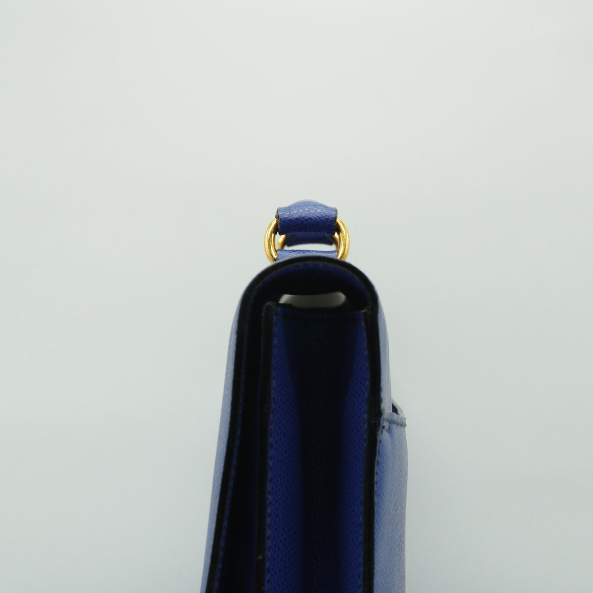 Celine Bespoke Large Top Handle Satchel Blue GHW
