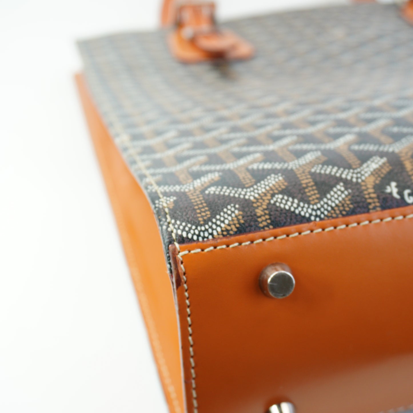 Goyard Herringbone Comor GM Tote Brown Large SHW