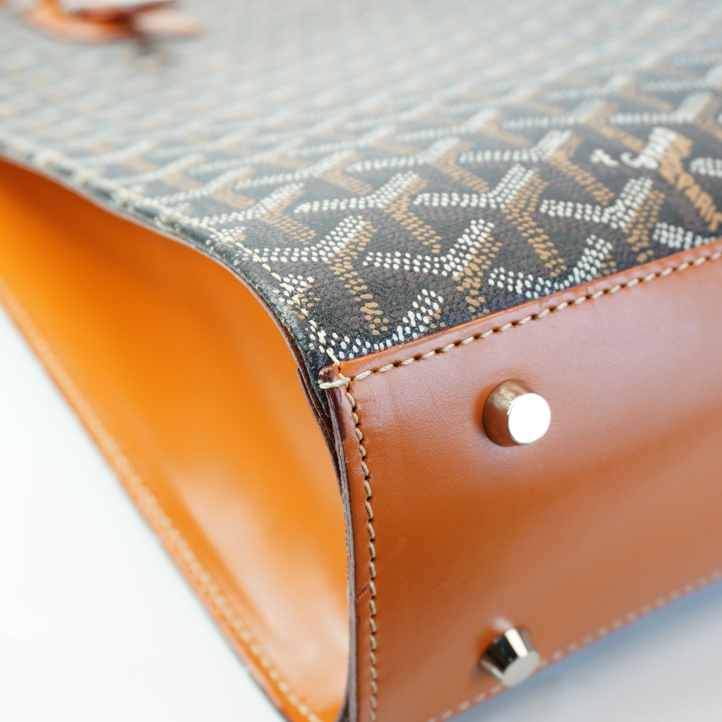 Goyard Herringbone Comor GM Tote Brown Large SHW