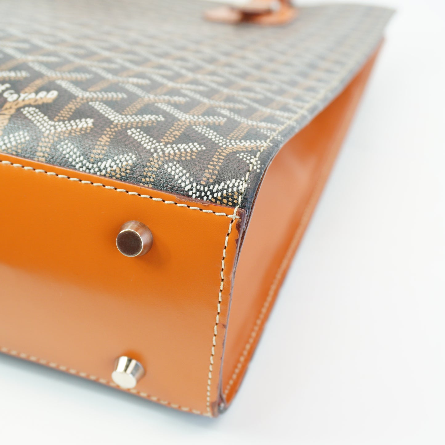 Goyard Herringbone Comor GM Tote Brown Large SHW