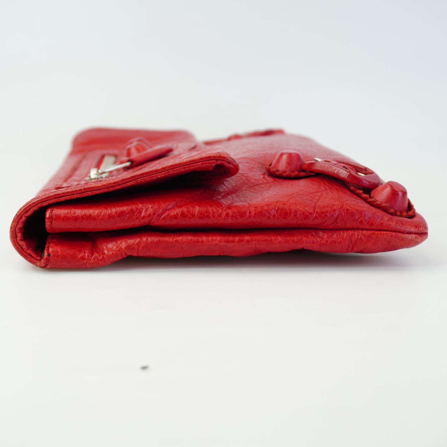 Balenciaga Lambskin Motocross Giant 21 Brogues Envelope Clutch Medium Red SHW