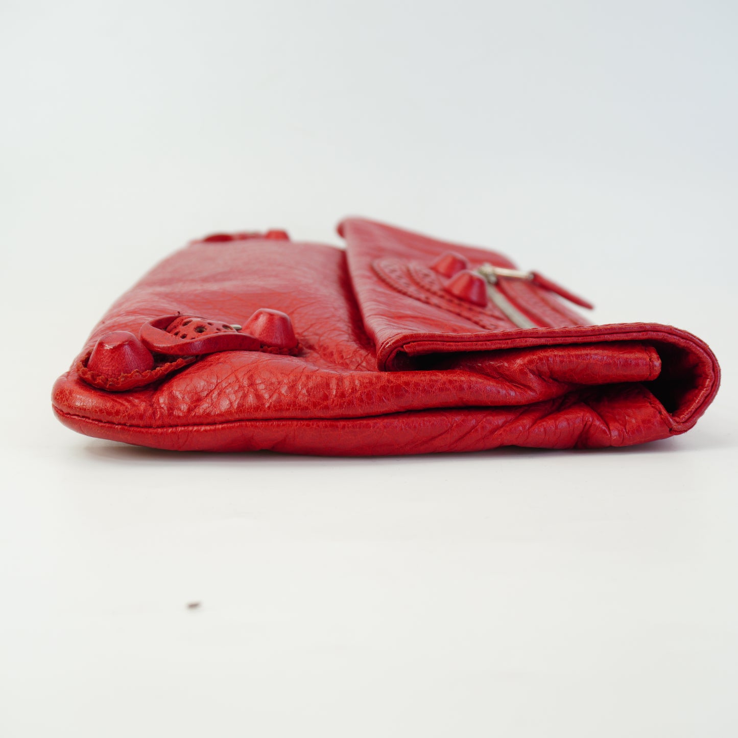 Balenciaga Lambskin Motocross Giant 21 Brogues Envelope Clutch Medium Red SHW