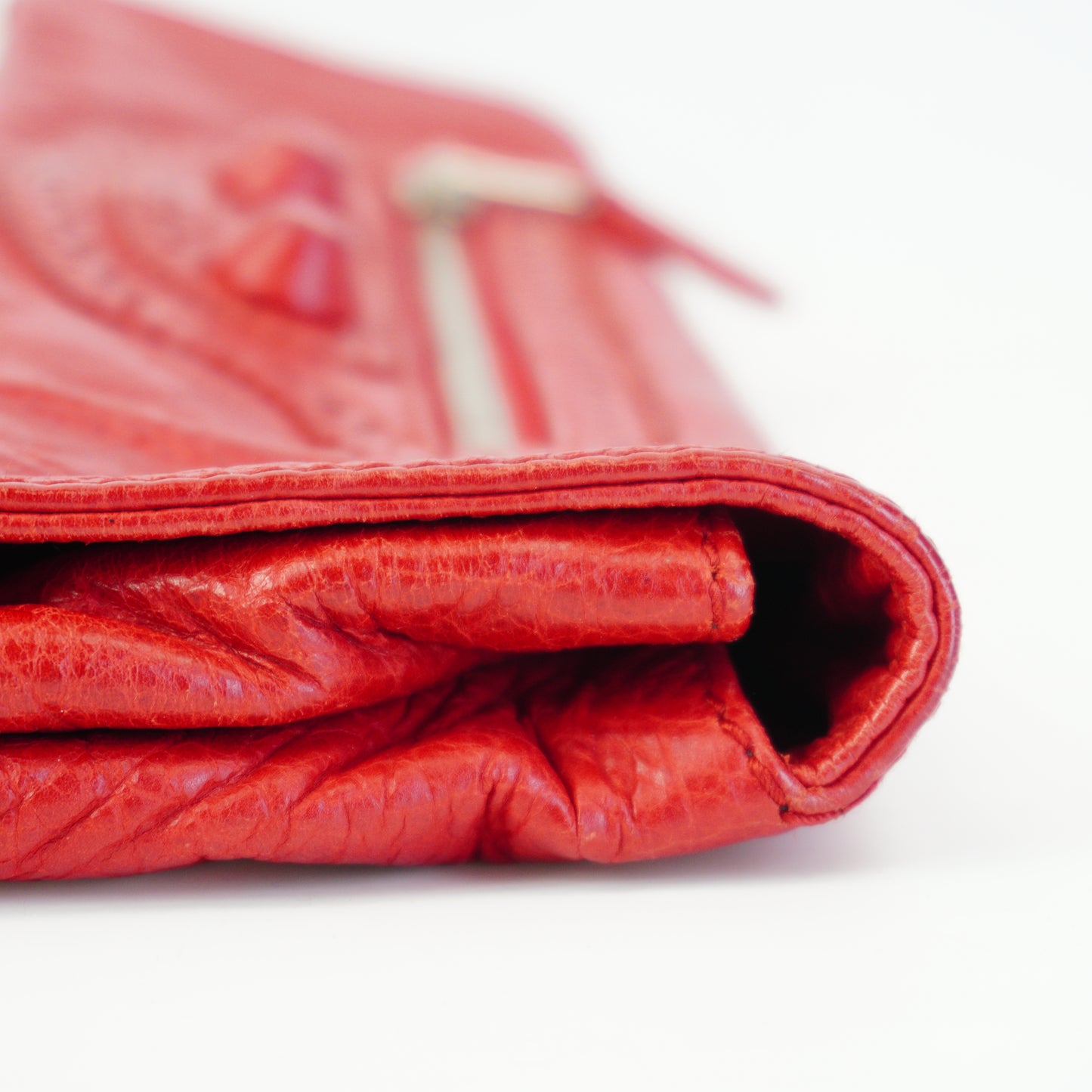 Balenciaga Lambskin Motocross Giant 21 Brogues Envelope Clutch Medium Red SHW