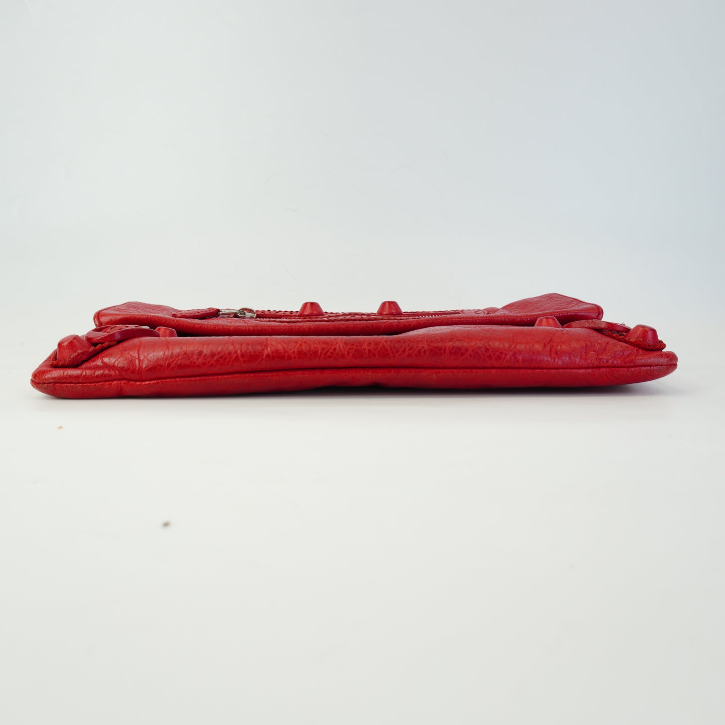 Balenciaga Lambskin Motocross Giant 21 Brogues Envelope Clutch Medium Red SHW