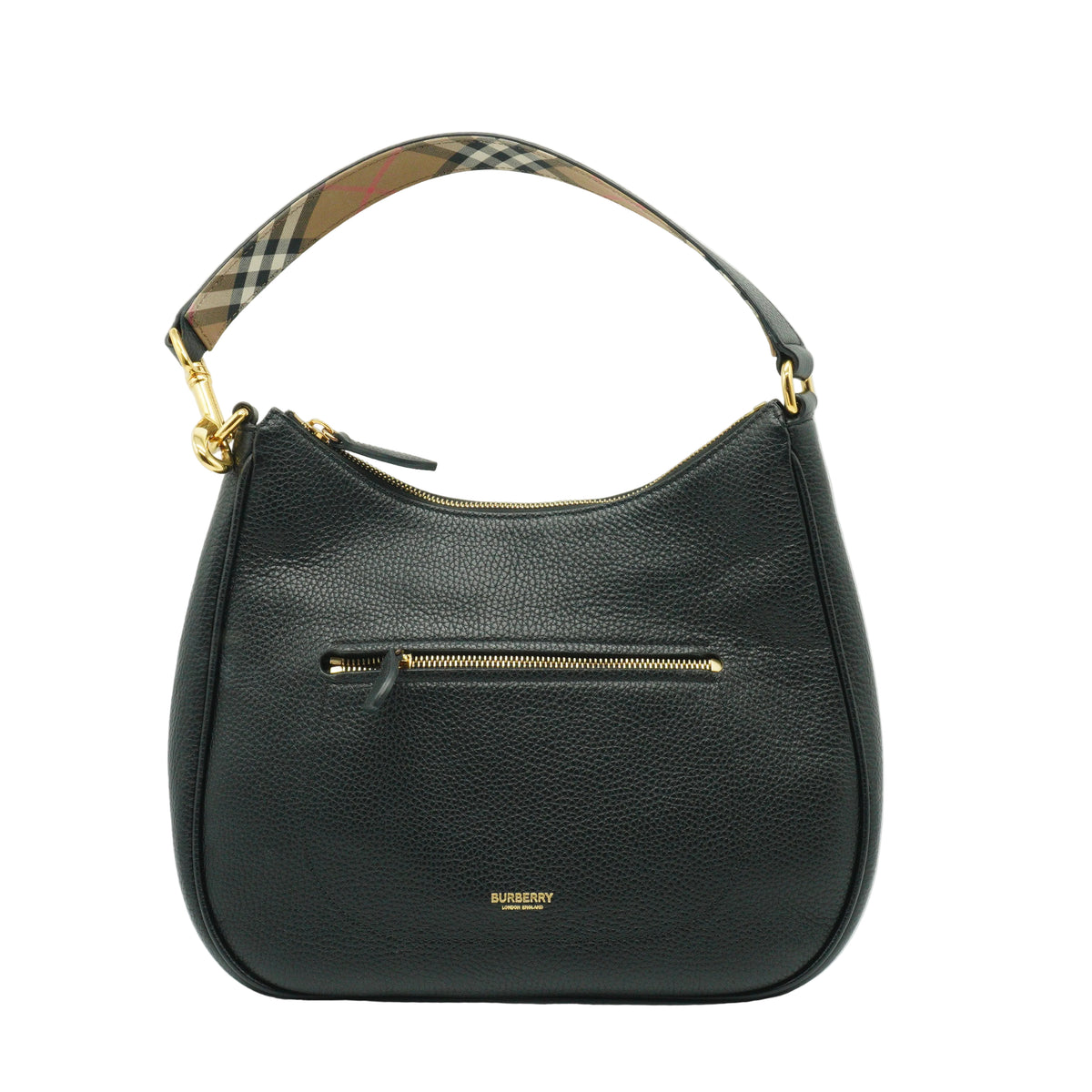 Burberry	Grained Leather Medium Hobo Bag GHW