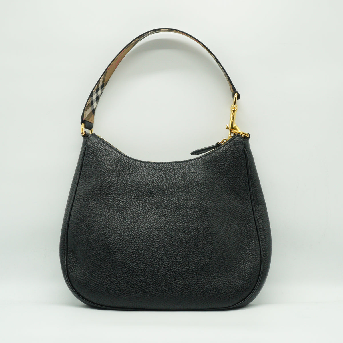 Burberry	Grained Leather Medium Hobo Bag GHW