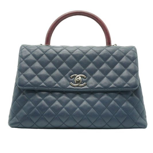 Chanel Coco Handle Large Dark Blue Caviar MHW