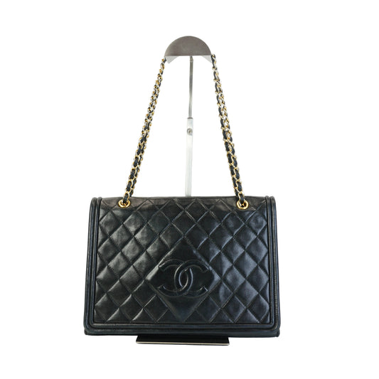 Chanel Vinatage Metelasse Quilted Double Chain Shoulder Bag Medium GHW\