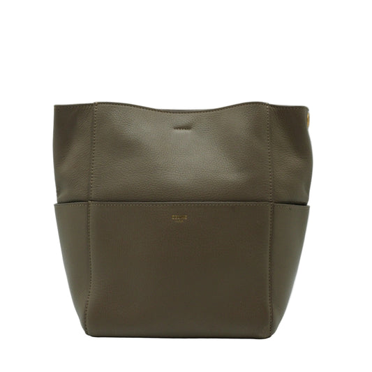 Celine Sangle Bucket Small Grained Calfskin Taupe GHW