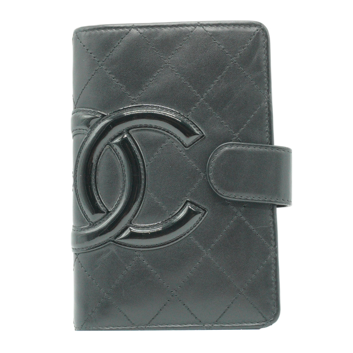 Chanel Cambon Compact Wallet Black SHW