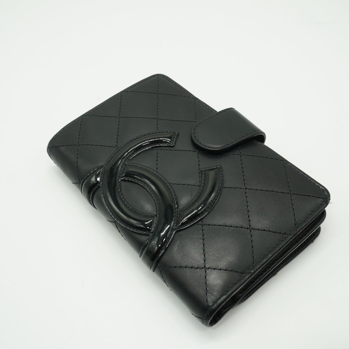 Chanel Cambon Compact Wallet Black SHW