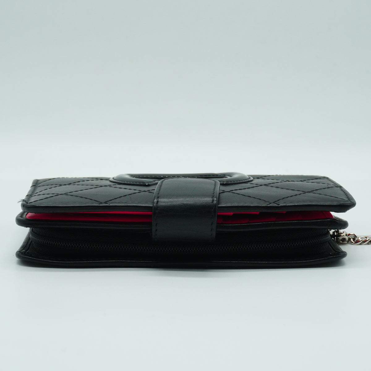 Chanel Cambon Compact Wallet Black SHW