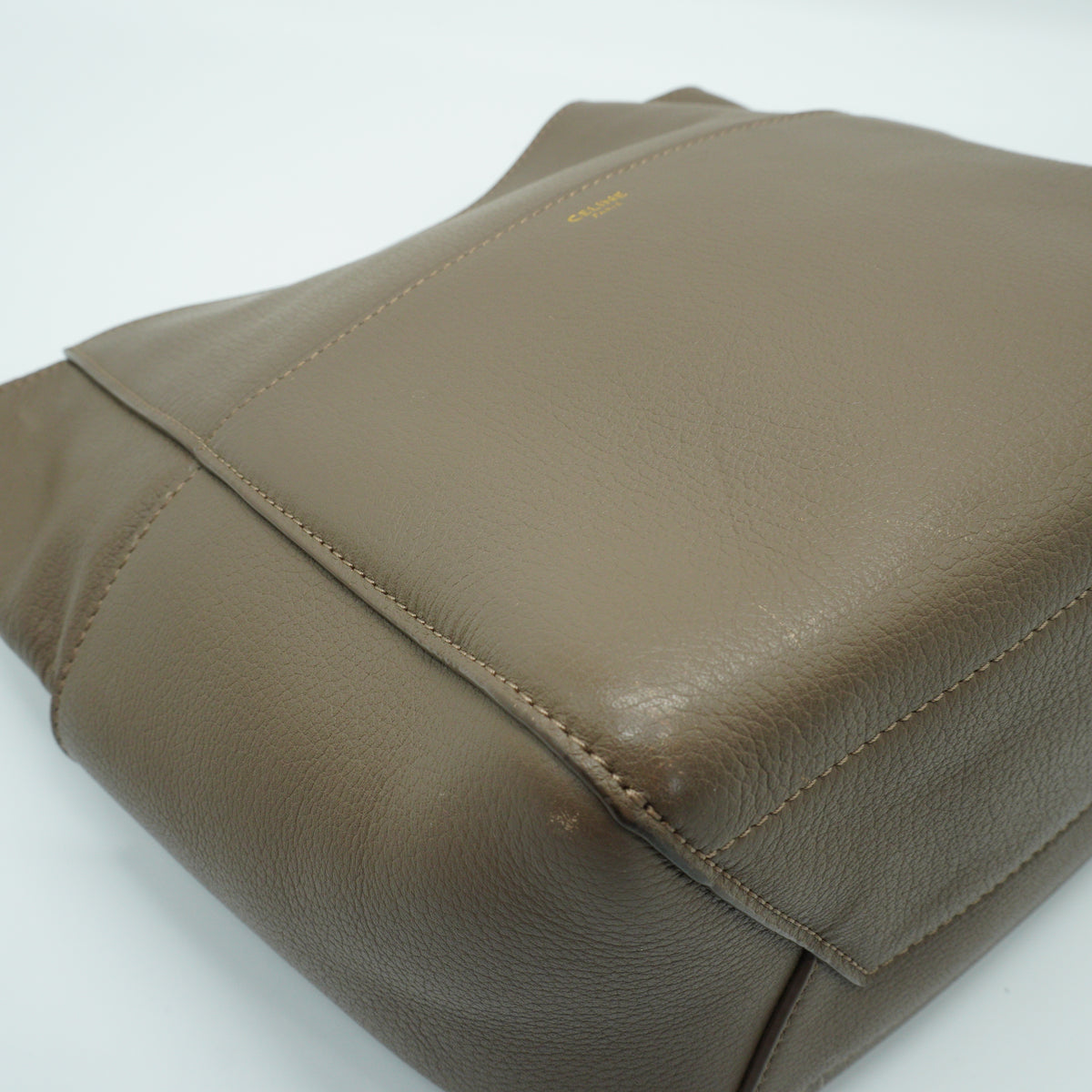 Celine Sangle Bucket Small Grained Calfskin Taupe GHW