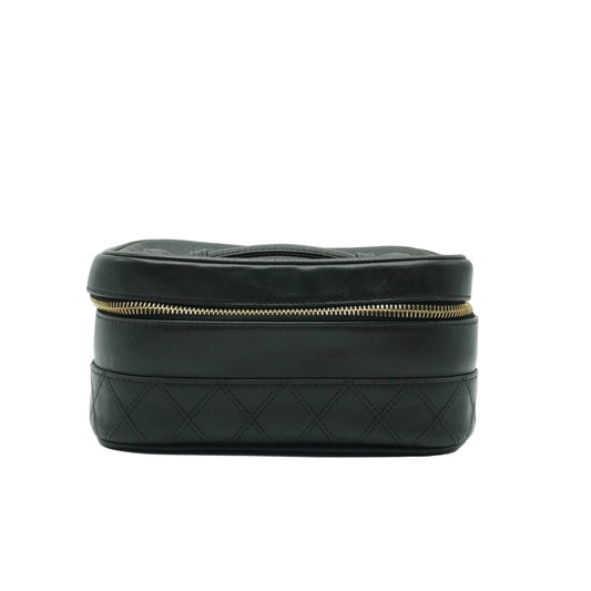 Chanel	Quilted Vanity Case Small Black GHW