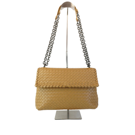 Bottega Veneta Olimpia Intrecciato Woven Leather Brown