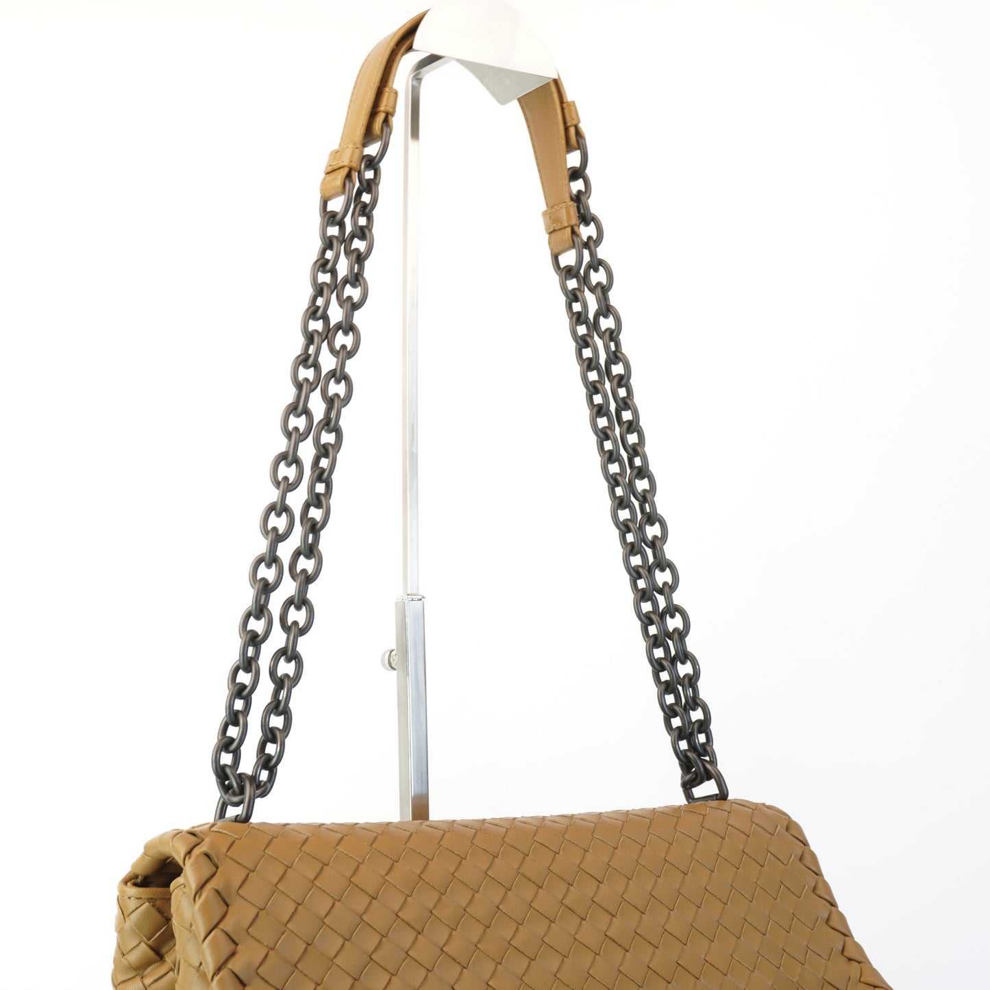 Bottega Veneta Olimpia Intrecciato Woven Leather Brown