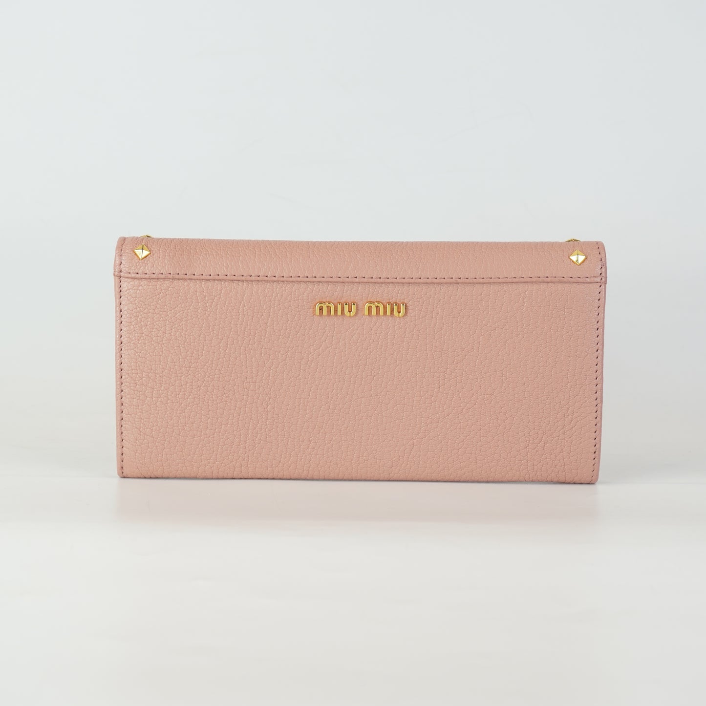 Miu Miu 	Studded Ribbon Bifold Wallet Small GHW