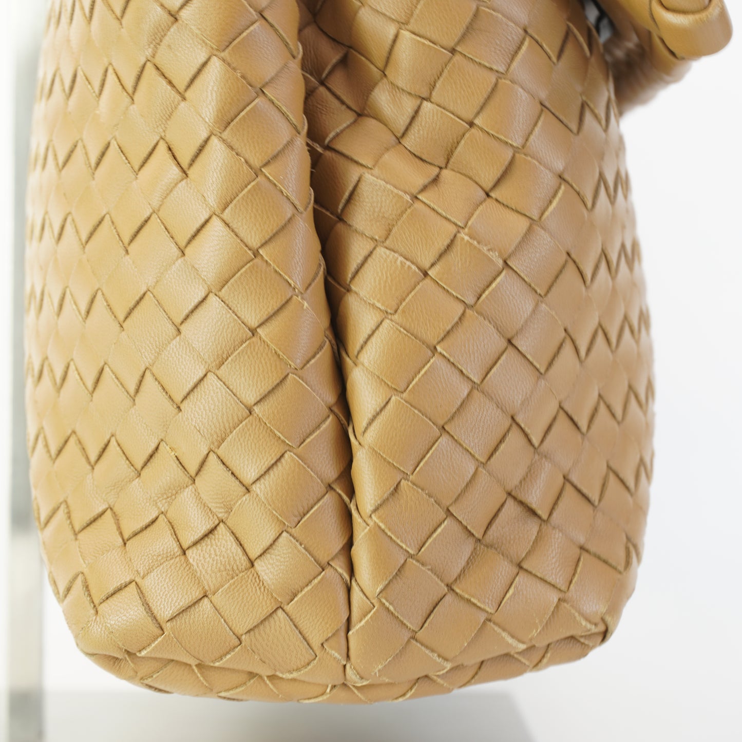 Bottega Veneta Olimpia Intrecciato Woven Leather Brown