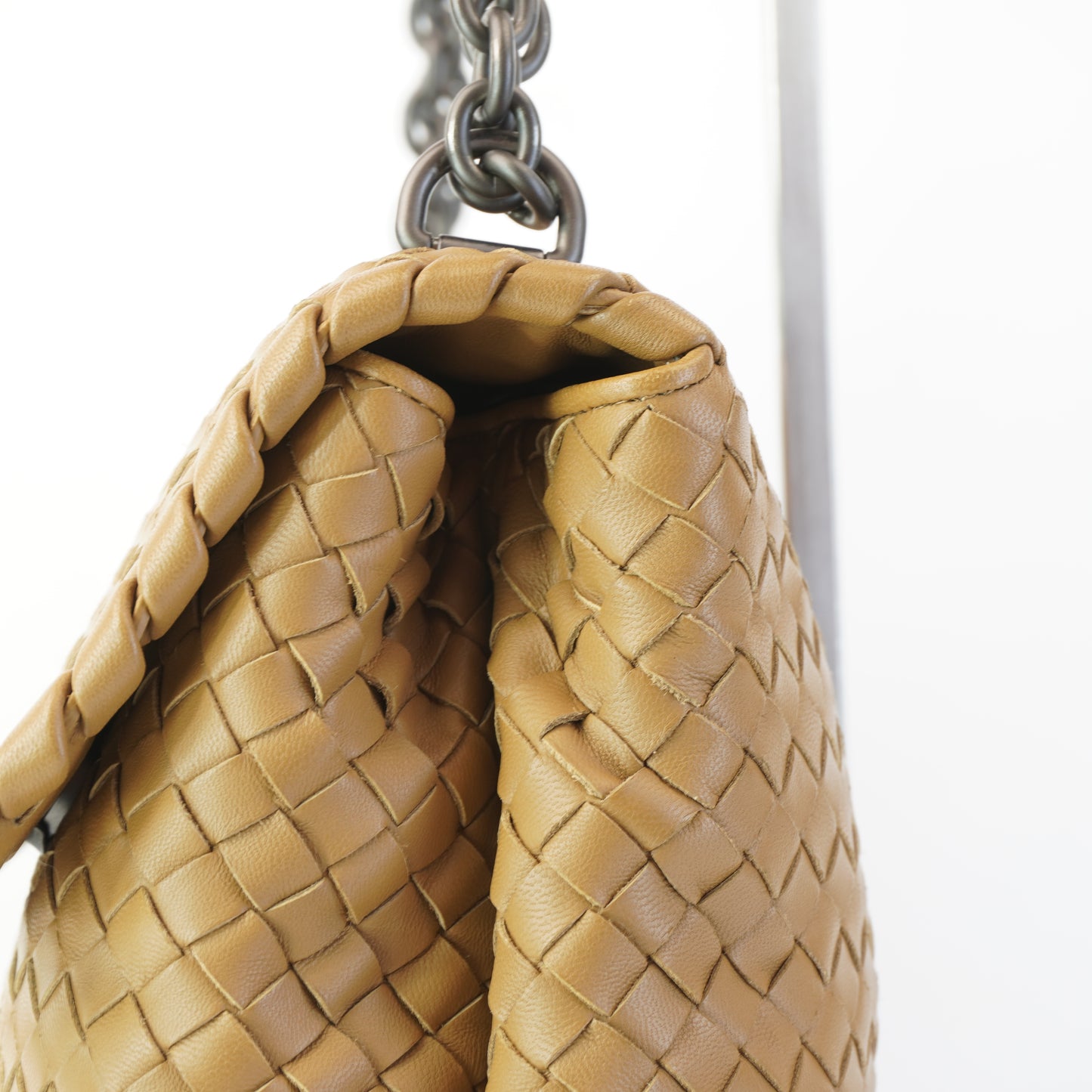 Bottega Veneta Olimpia Intrecciato Woven Leather Brown