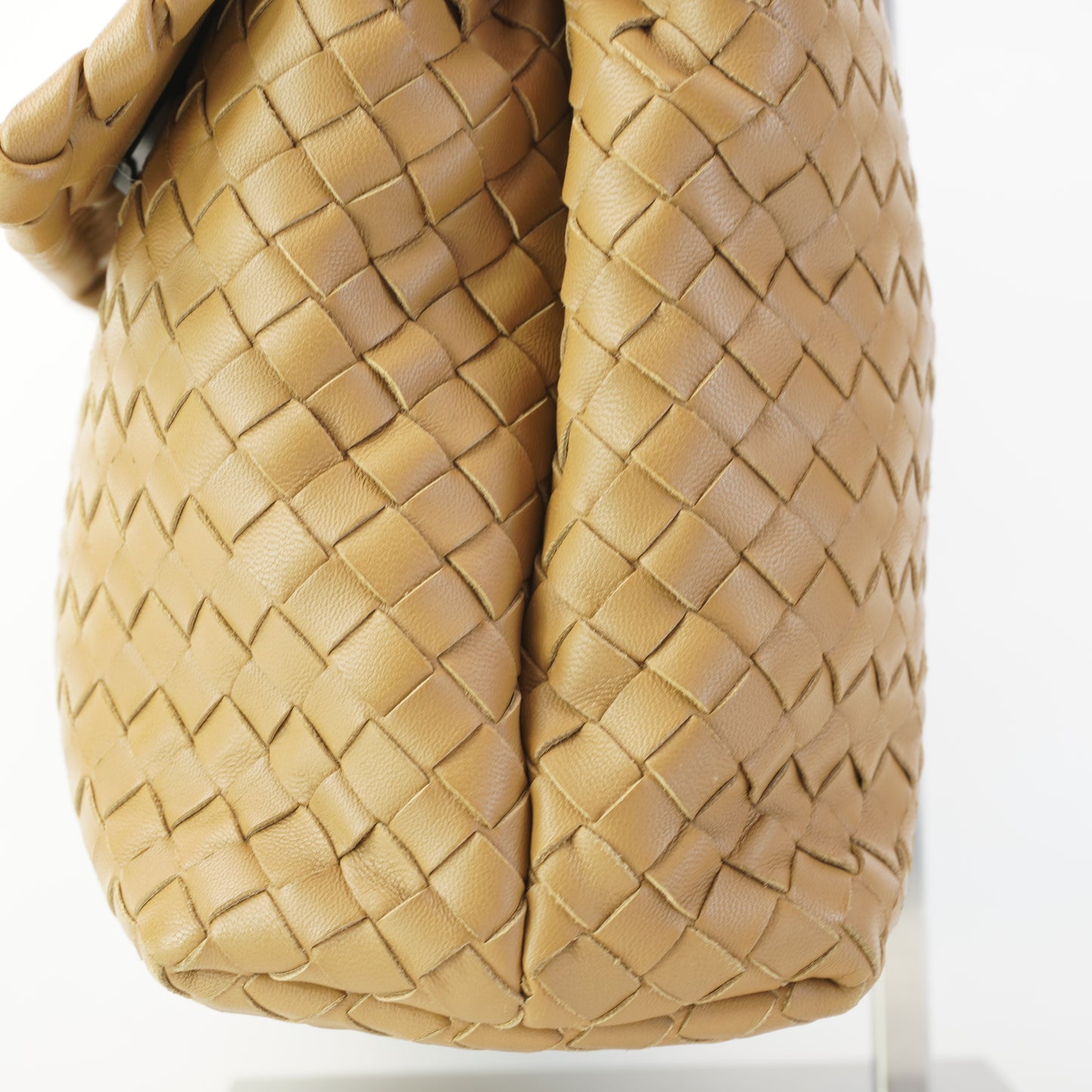 Bottega Veneta Olimpia Intrecciato Woven Leather Brown
