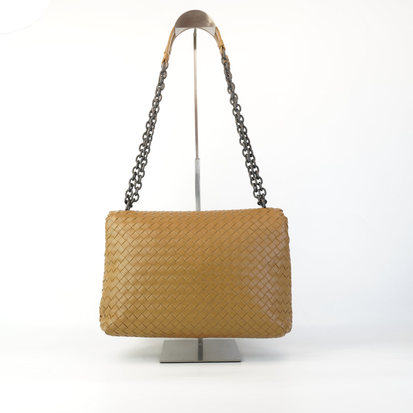 Bottega Veneta Olimpia Intrecciato Woven Leather Brown