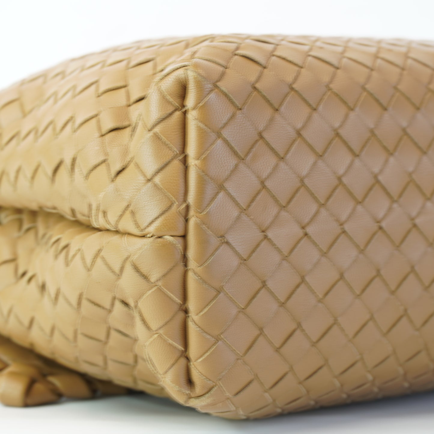 Bottega Veneta Olimpia Intrecciato Woven Leather Brown