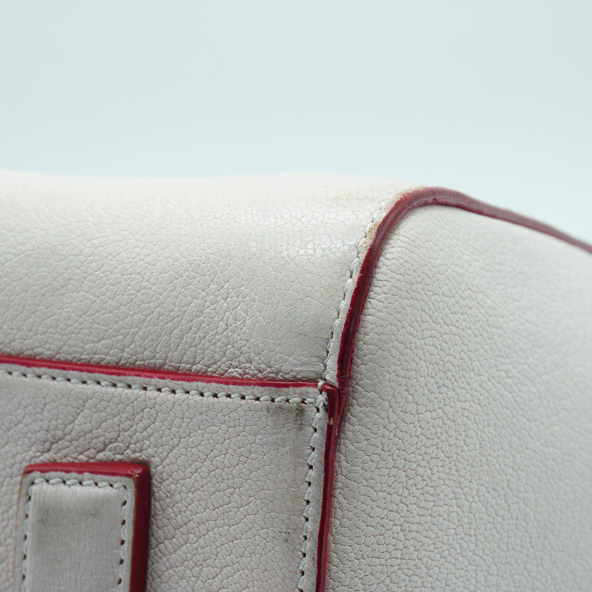 Givenchy Antigona Large Goatskin Leather Chalk White Red Edge SHW