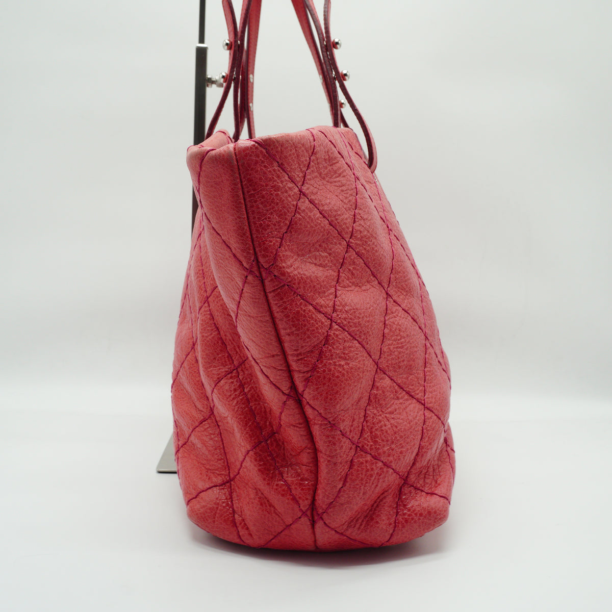 Chanel On The Road Tote Bag Large Calfskin Coral Pink SHW