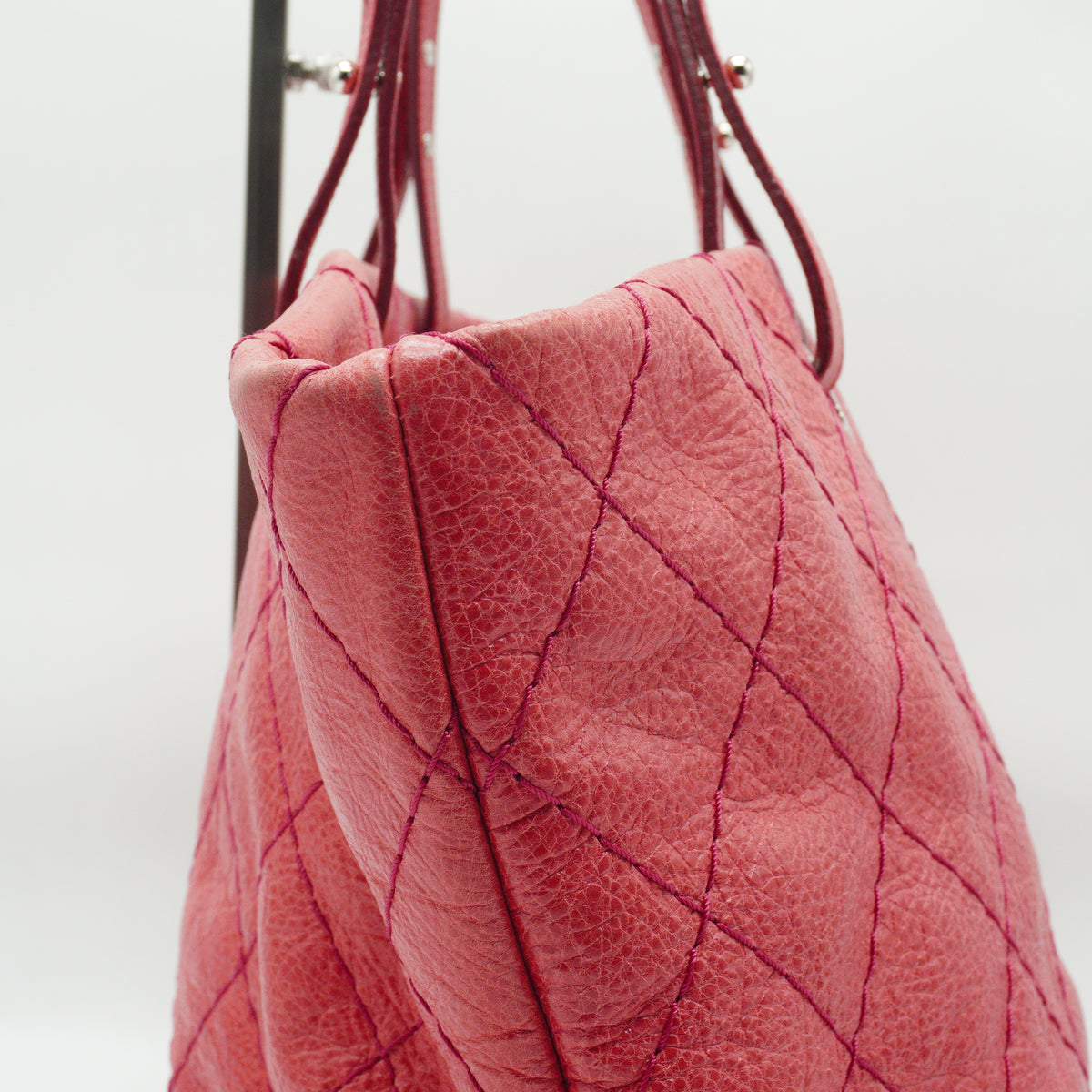 Chanel On The Road Tote Bag Large Calfskin Coral Pink SHW