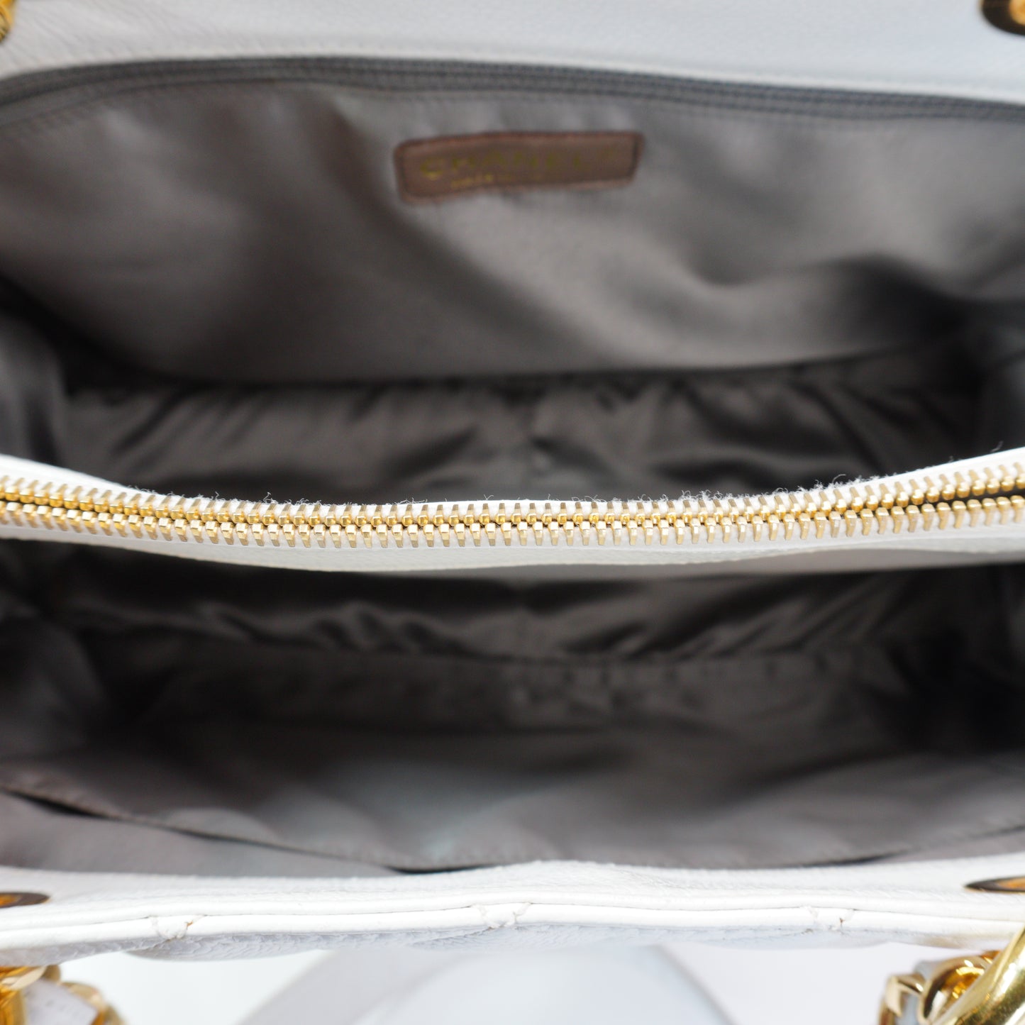Chanel GST GHW Medium White