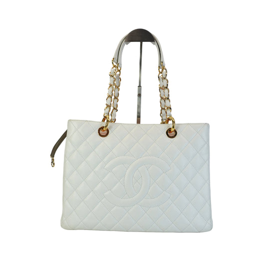 Chanel GST GHW Medium White