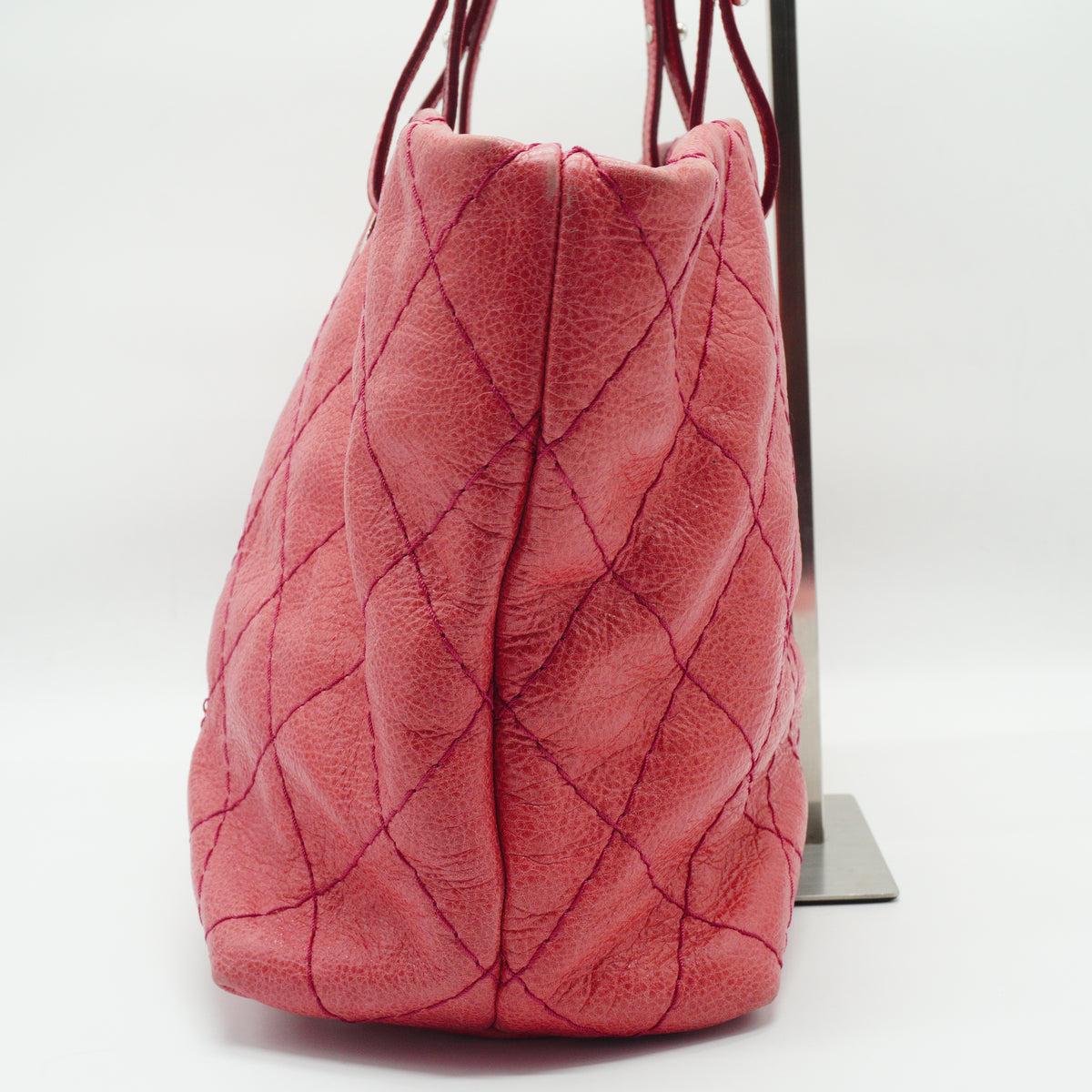 Chanel On The Road Tote Bag Large Calfskin Coral Pink SHW