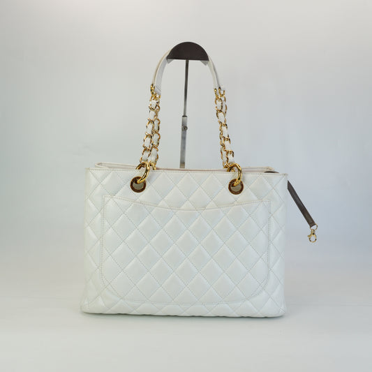 Chanel GST GHW Medium White