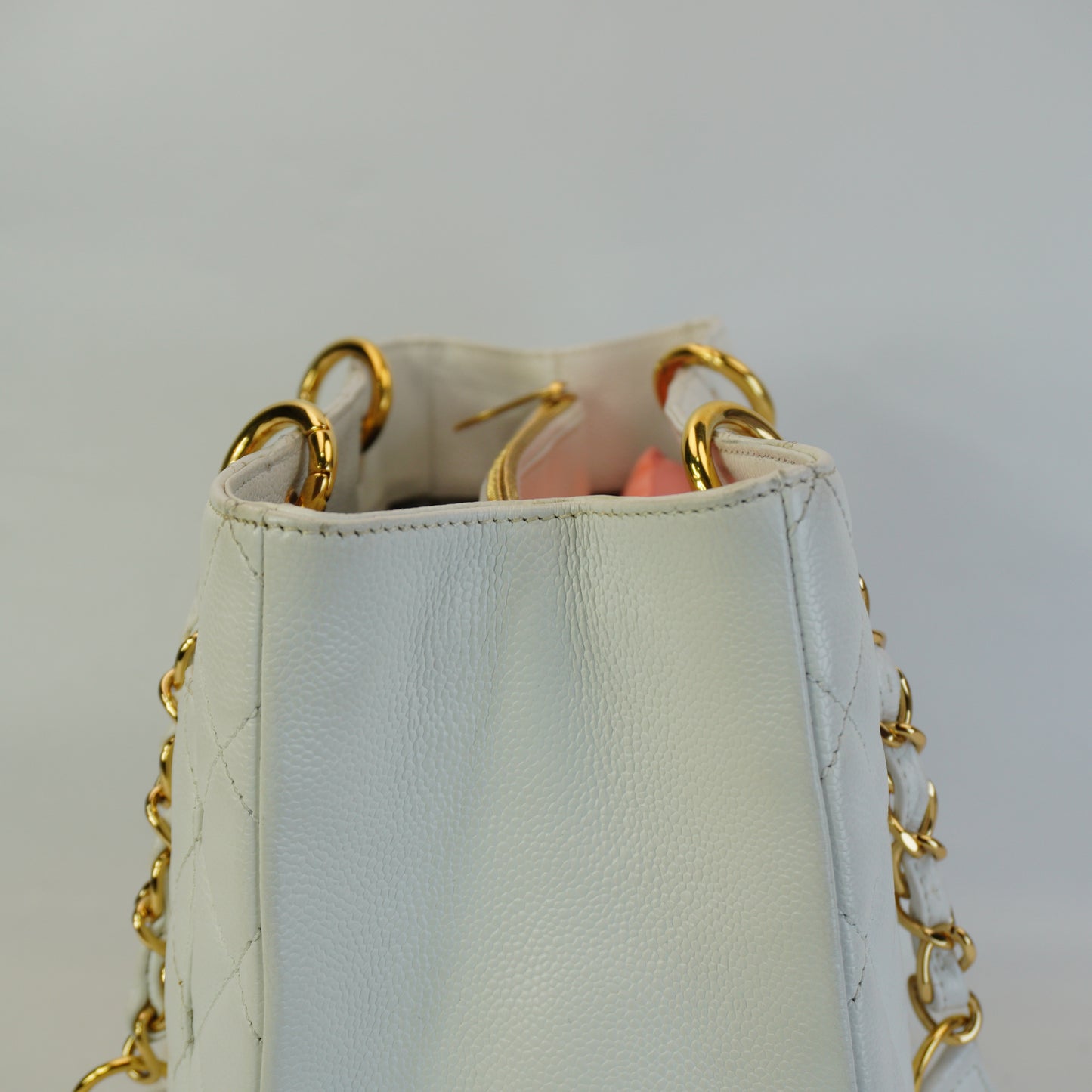 Chanel GST GHW Medium White