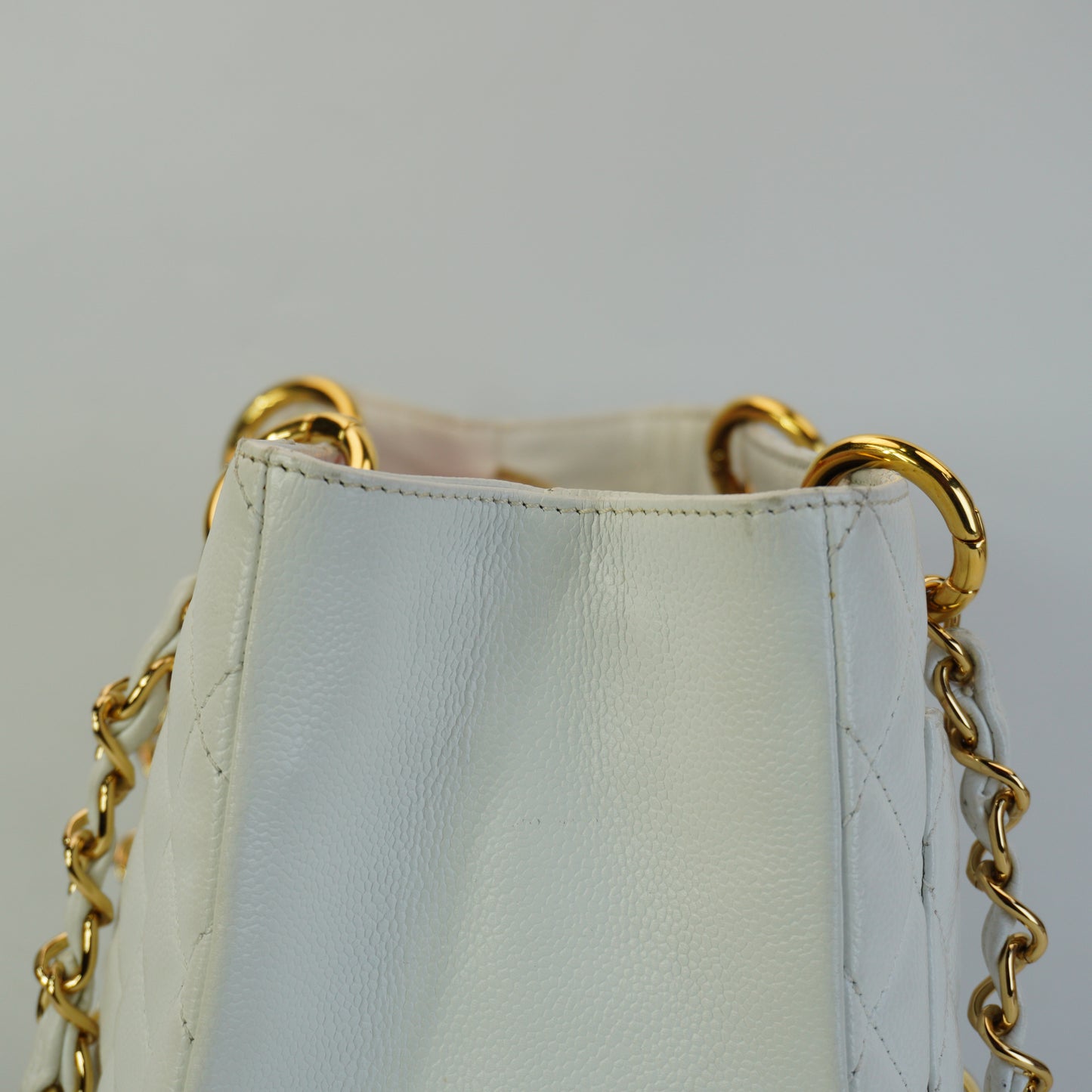 Chanel GST GHW Medium White