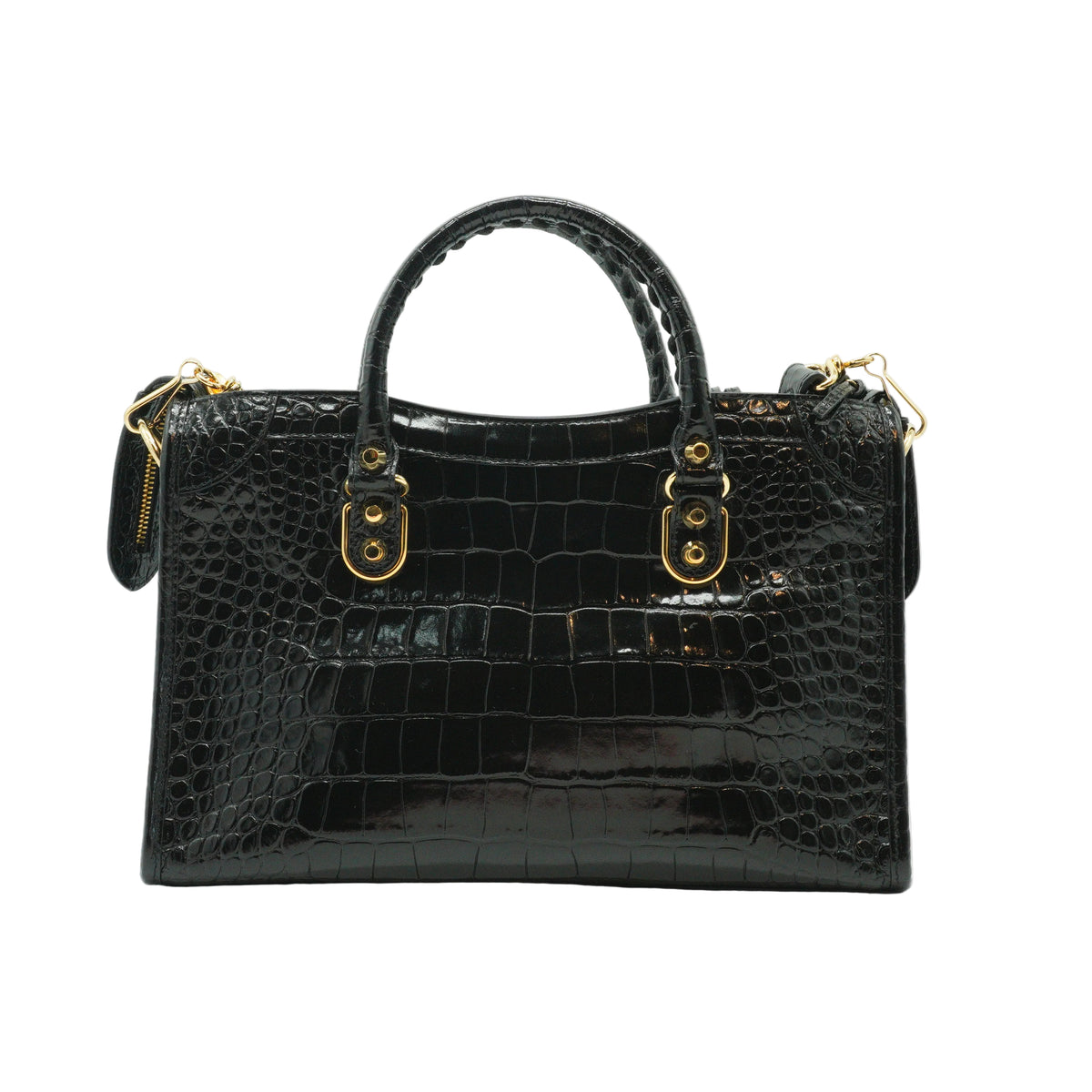 Balenciaga Metallic Edge City Bag Black Medium GHW