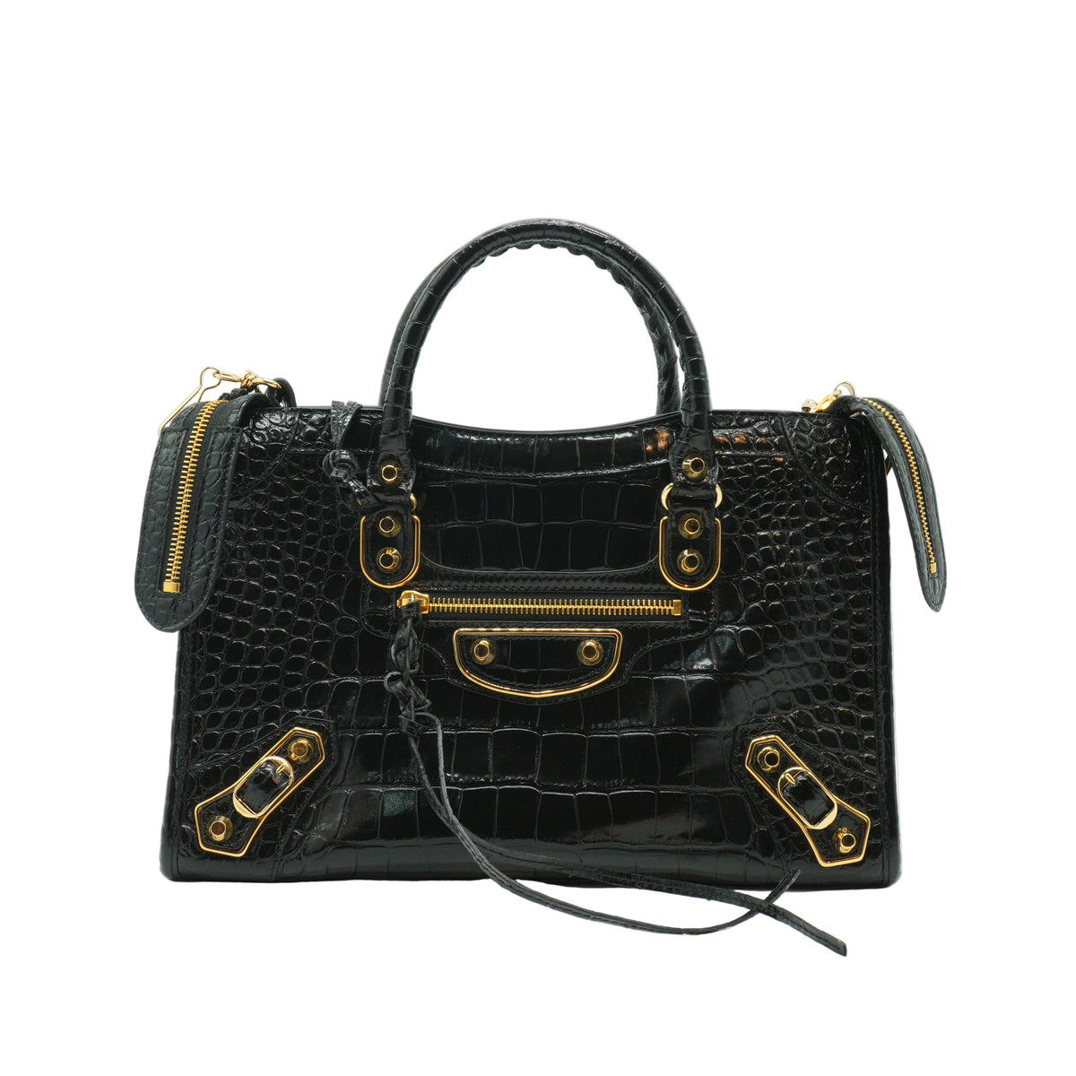 Balenciaga Metallic Edge City Bag Black Medium GHW