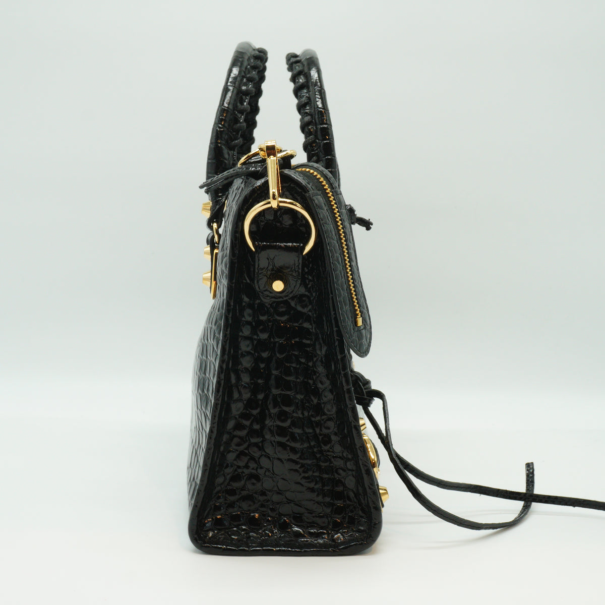 Balenciaga Metallic Edge City Bag Black Medium GHW