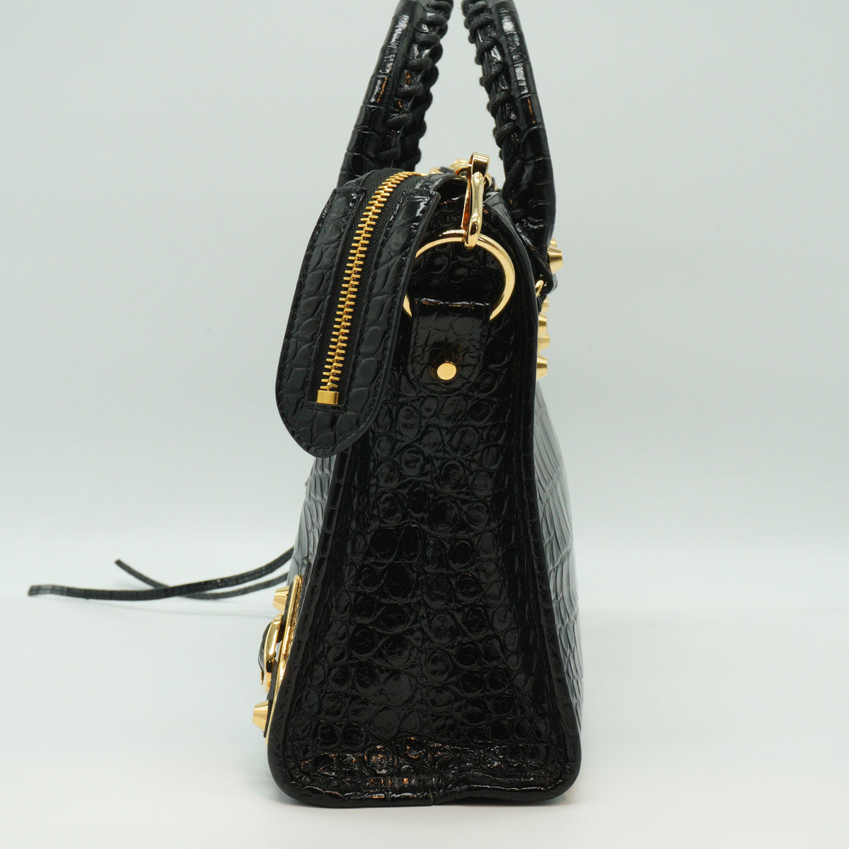 Balenciaga Metallic Edge City Bag Black Medium GHW
