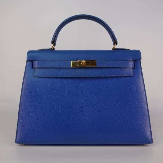 Hermes Kelly Sellier Epsom Blue without Strap