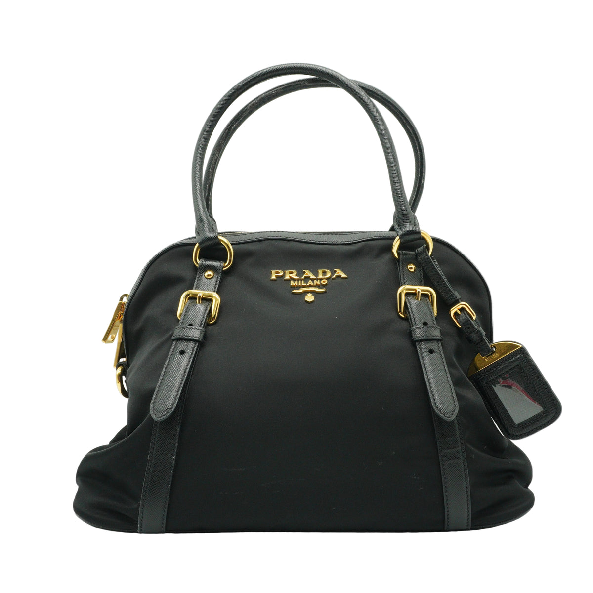 Prada Tessuto Nlyon Saffiano Dome GHW Medium