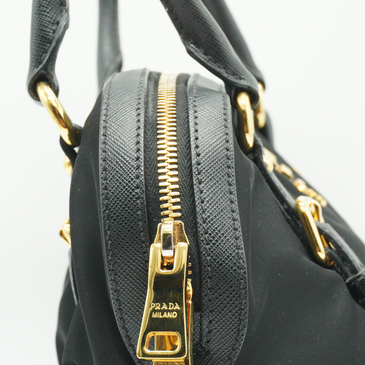 Prada Tessuto Nlyon Saffiano Dome GHW Medium