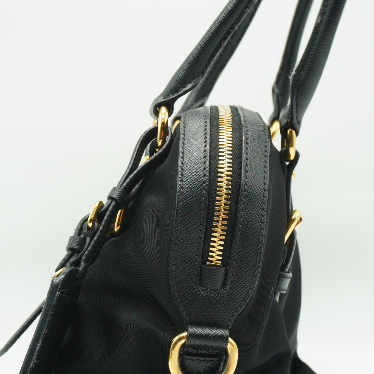 Prada Tessuto Nlyon Saffiano Dome GHW Medium