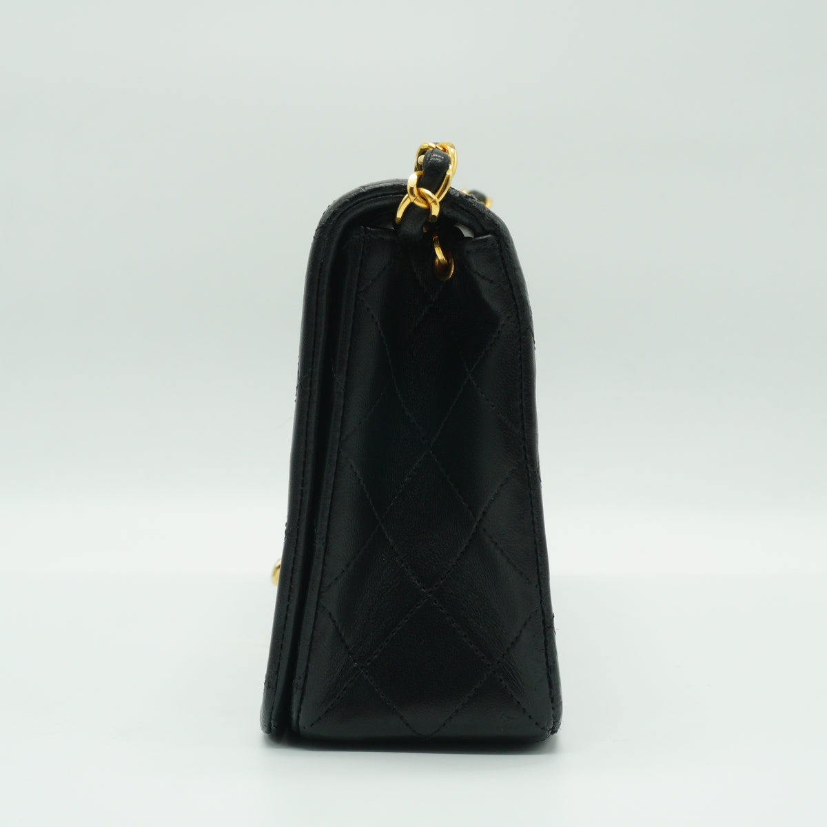 Chanel Quilted Lambskin Full Flap Shoulder Bag Black Medium GHW