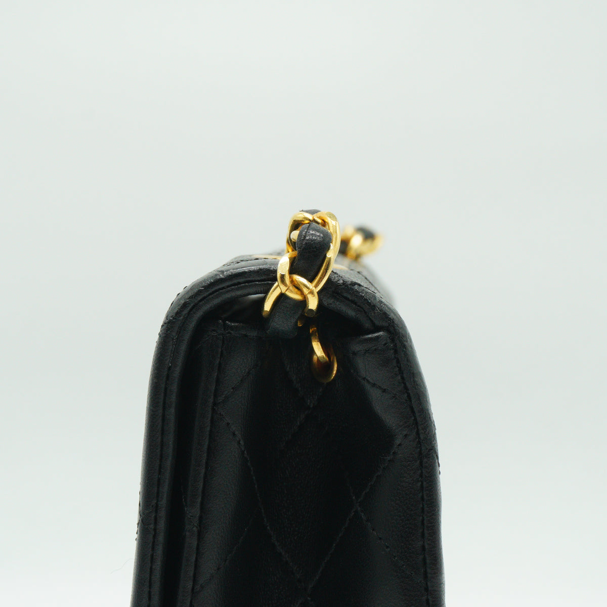 Chanel Quilted Lambskin Full Flap Shoulder Bag Black Medium GHW