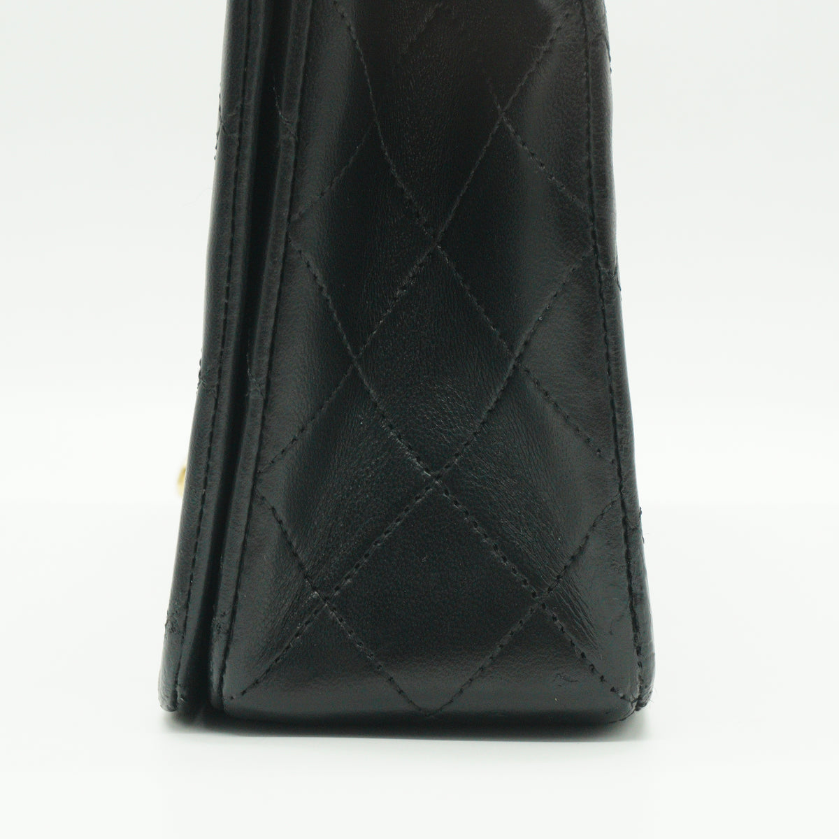Chanel Quilted Lambskin Full Flap Shoulder Bag Black Medium GHW