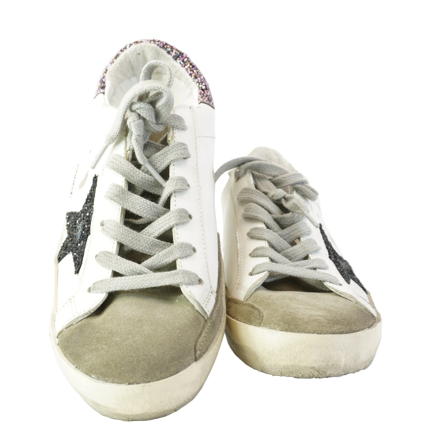 Golden Goose Super-Star Grey Suede with Dark Glitter Star size 38