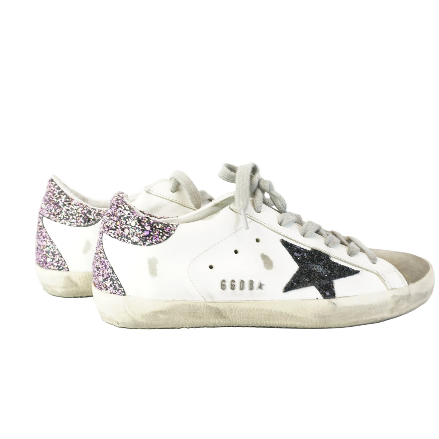 Golden Goose Super-Star Grey Suede with Dark Glitter Star size 38