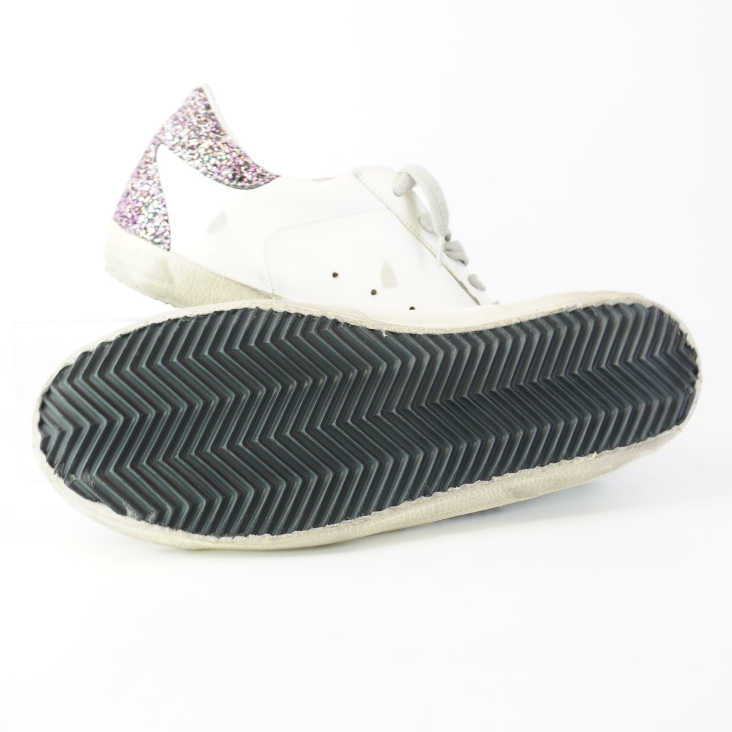 Golden Goose Super-Star Grey Suede with Dark Glitter Star size 38