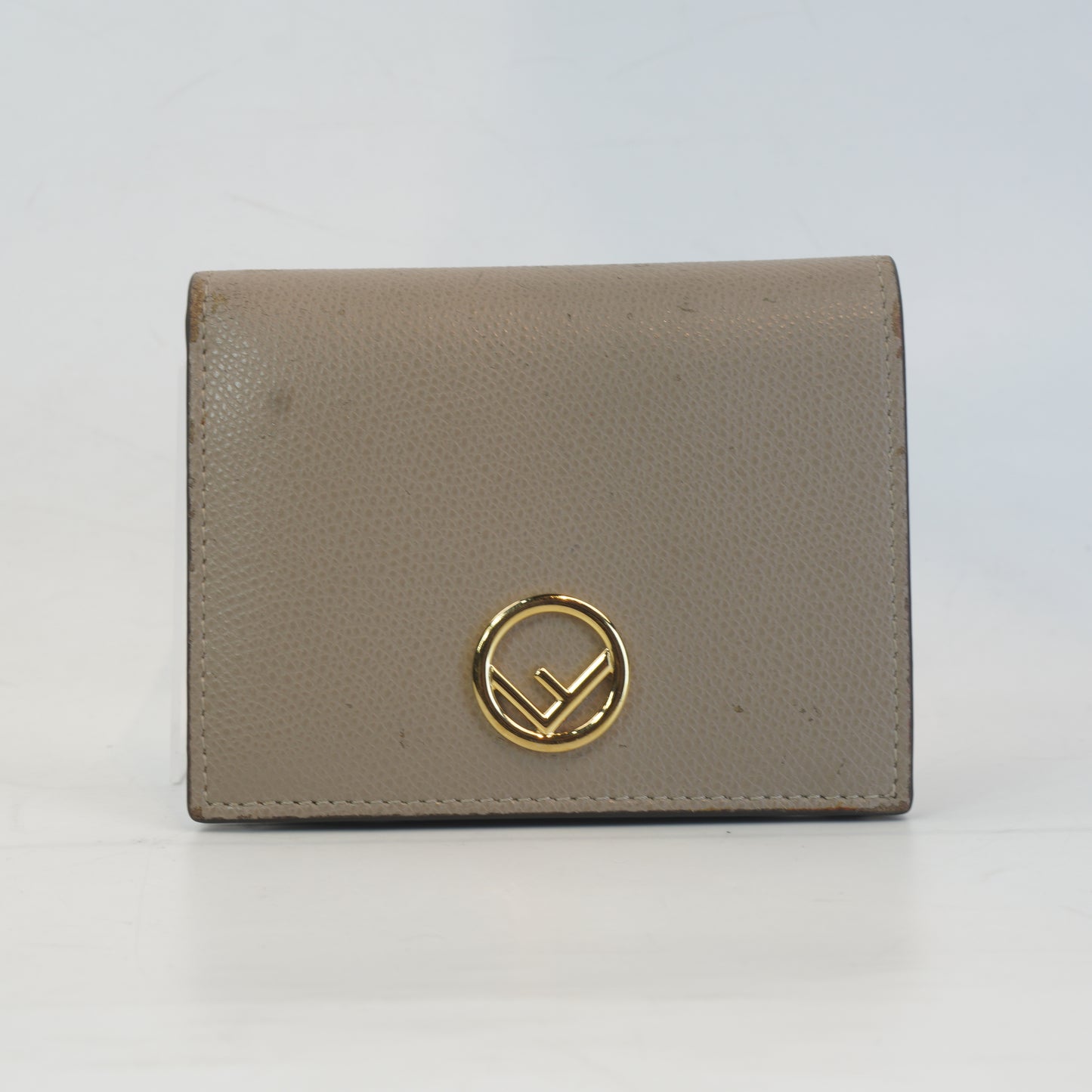 Fendi Compact Leather Bi-Fold Wallet GHW